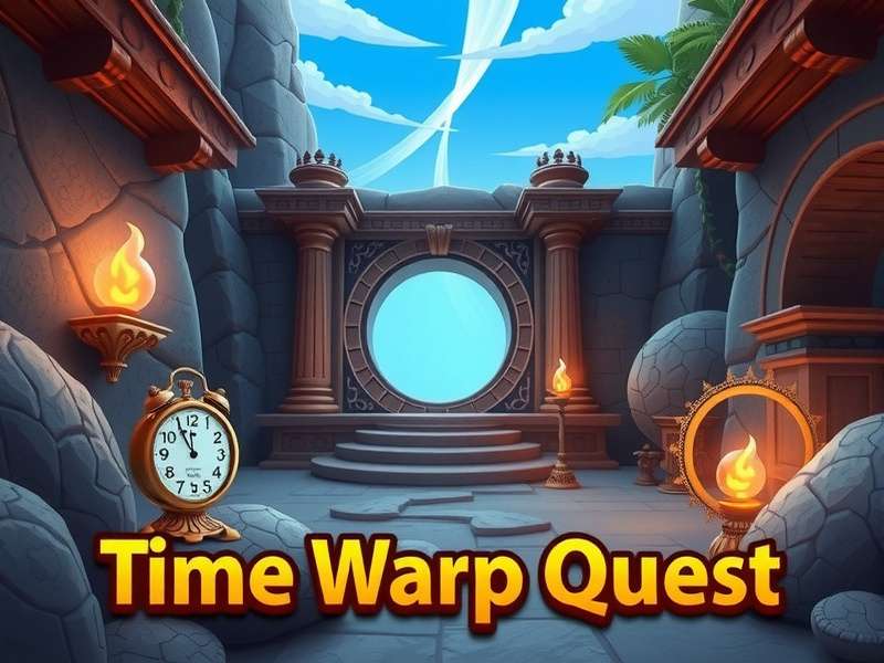 Anise Time Warp Quest gameplay screenshot showing time portal and puzzle elements